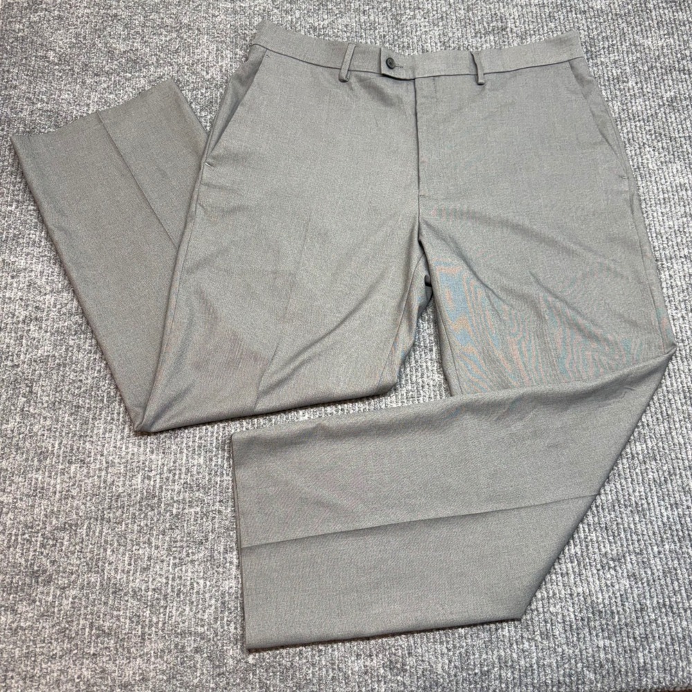 Haggar Expandomatic Gray Dress Pants 38x30‎ Stretch Waist Comfort Men's Slacks